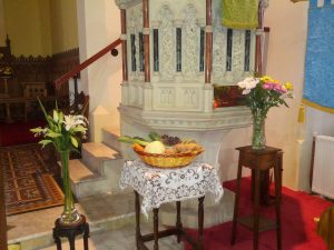 Vegetables and Flowers decorating Stranorlar Church Harvest 2016